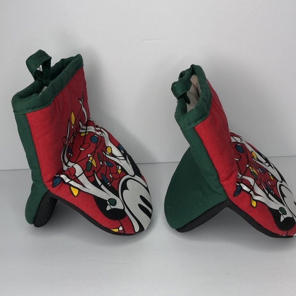 Disney 2 Pack Mickey Mouse Oversized Mini Mitts Christmas Lights MCM Retro Green - Picture 10 of 14